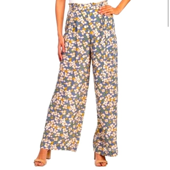 june & hudson Pants - Anthropologie June & Hudson Wide Leg Floral Palazzo Pants Size L